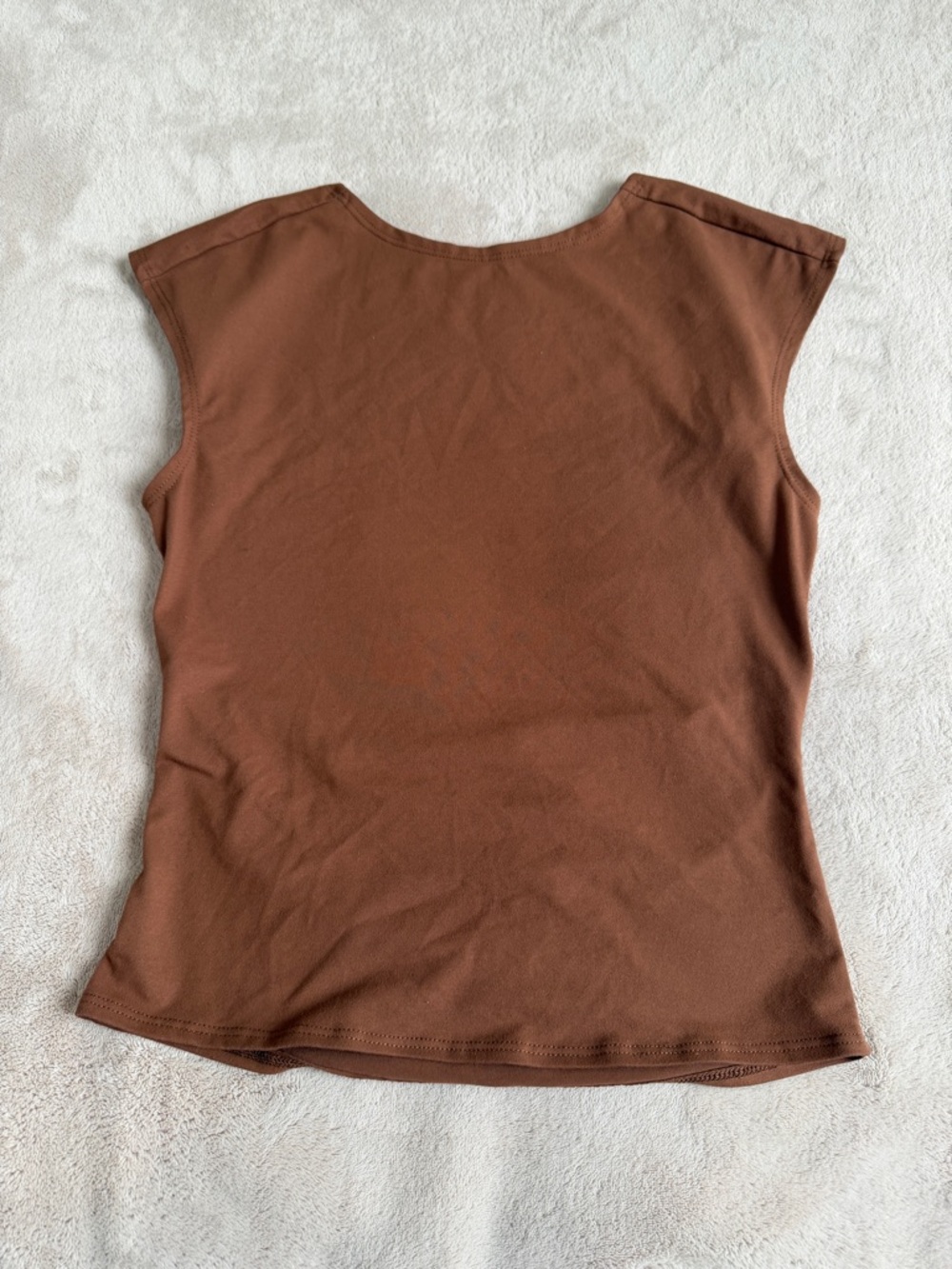 Classic Women's Brown Cap-Sleeve Top